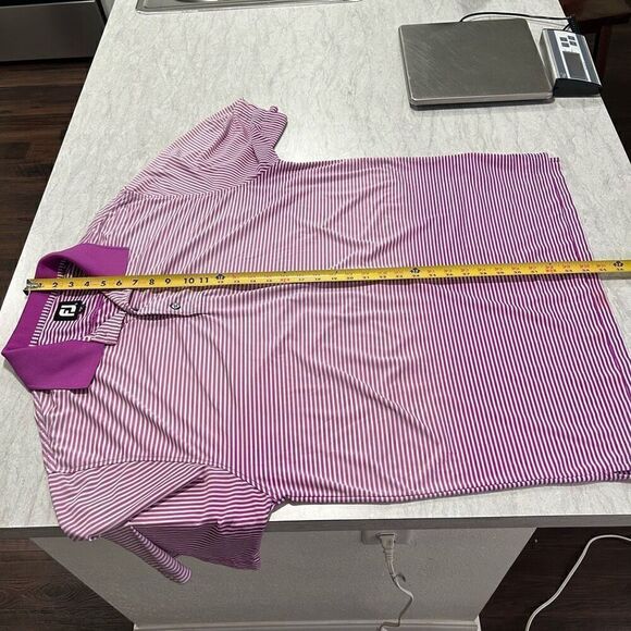 FootJoy Purple Micro Striped Short Sleeve Ombré Golf Polo Men’s Size XL - Picture 12 of 14